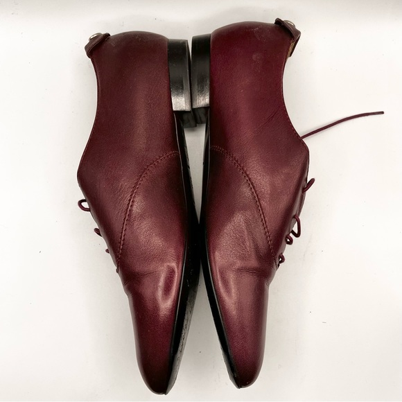 BURGUNDY LONGCHAMP LEATHER LOAFERS - Picture 3 of 14